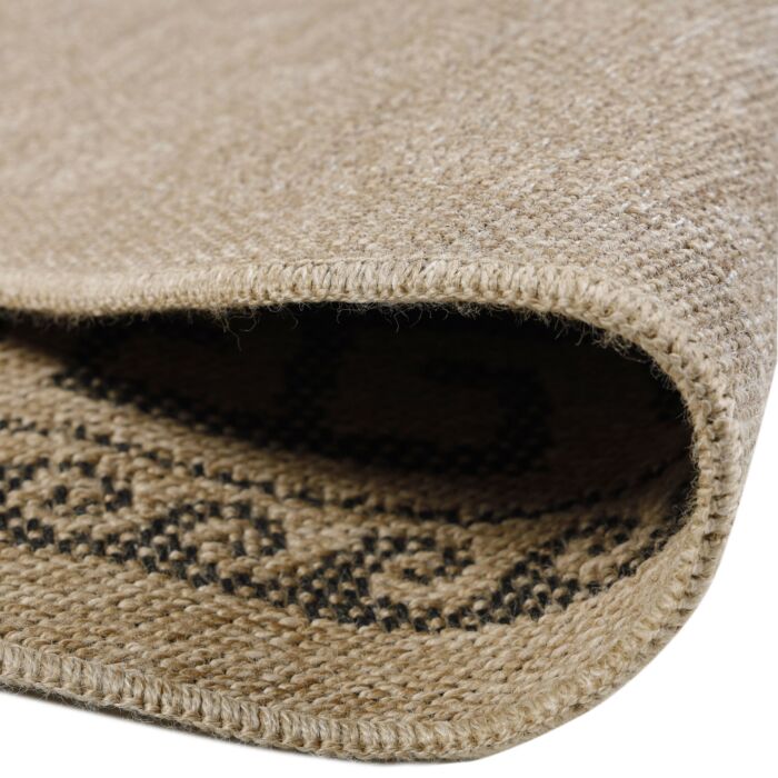 Comilla Rishi alfombra interior/exterior redondo Ø 160cm yute negro