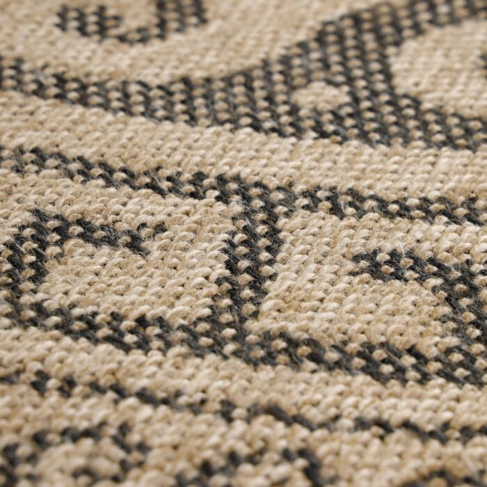 Comilla Rishi alfombra interior/exterior redondo Ø 160cm yute negro