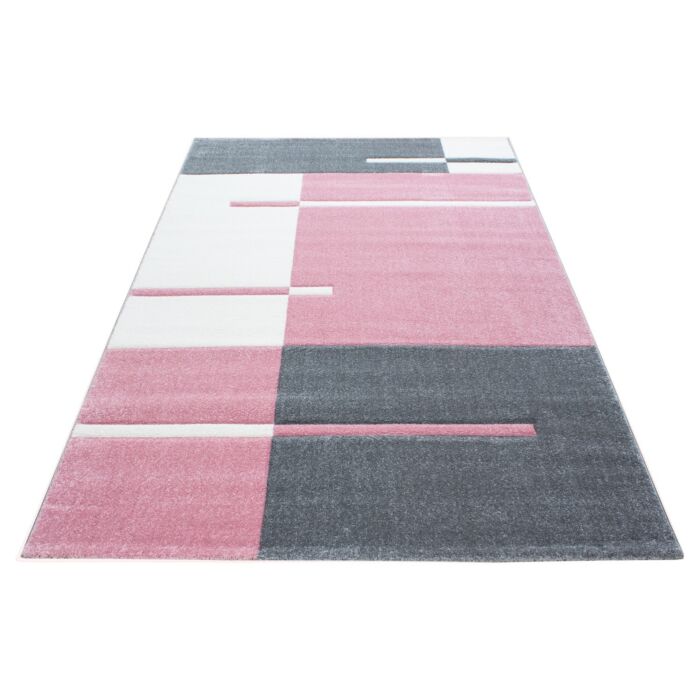 Hawaii Rayas alfombra pelo corto rectangular 160x230cm rosa