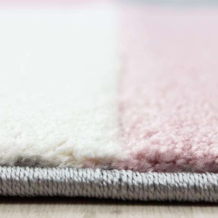 Hawaii Rayas alfombra pelo corto rectangular 160x230cm rosa