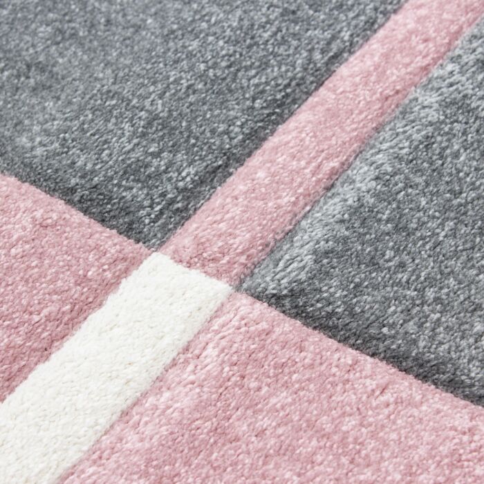Hawaii Rayas alfombra pelo corto rectangular 160x230cm rosa