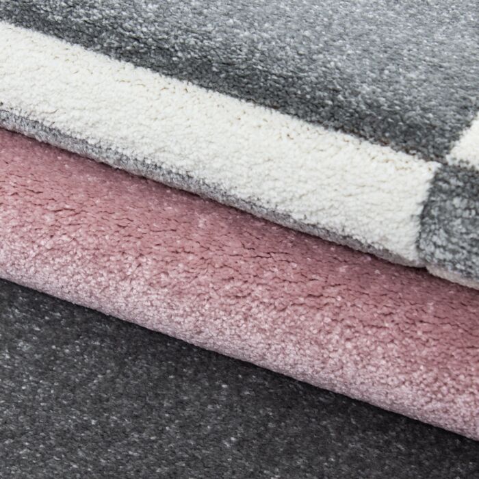 Hawaii Rayas alfombra pelo corto rectangular 160x230cm rosa
