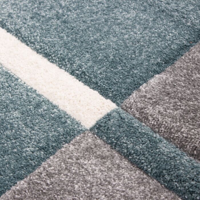 Hawaii Rayas alfombra pelo corto rectangular 80x150cm azul