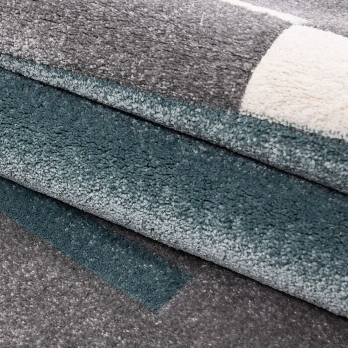 Hawaii Rayas alfombra pelo corto rectangular 80x150cm azul