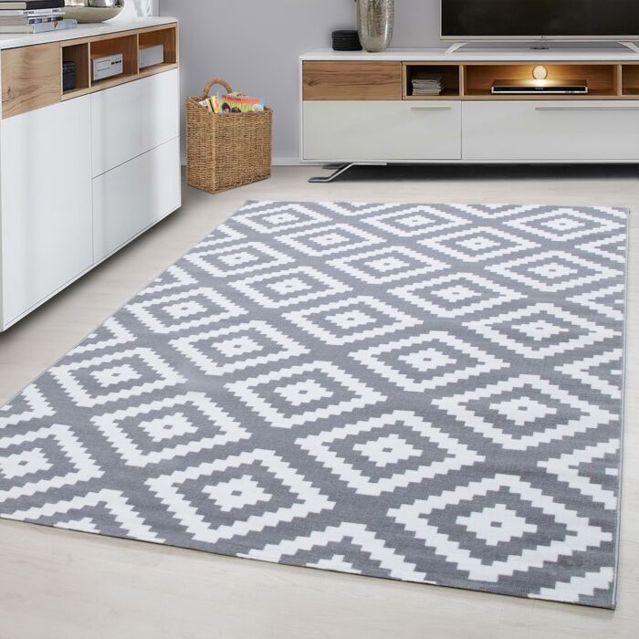 Plus Rhombus alfombra pelo corto rectangular 80x150cm gris