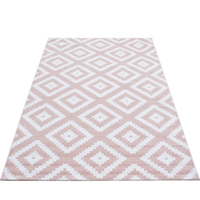 Plus Rhombus alfombra pelo corto rectangular 80x150cm rosa