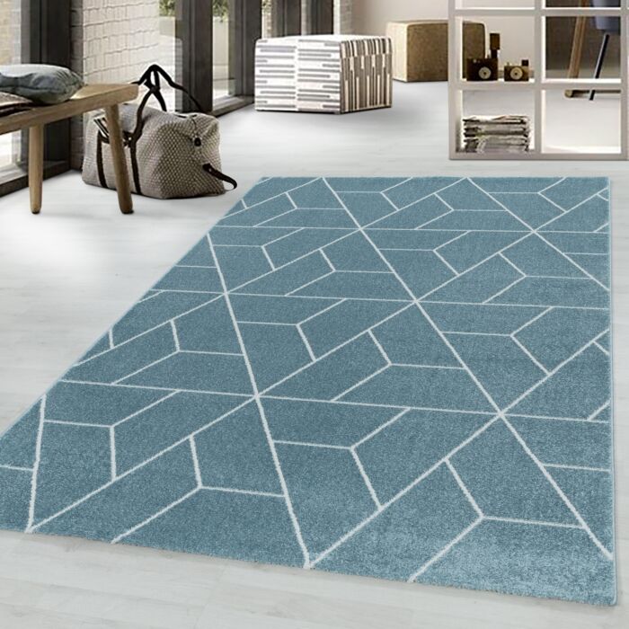 Efor Korz alfombra pelo corto rectangular 160x230cm azul