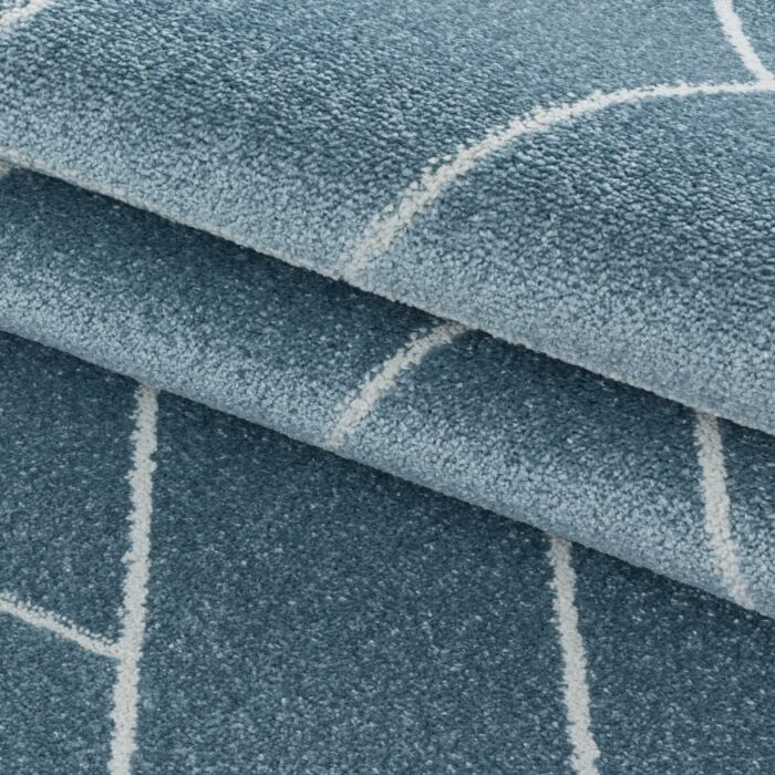Efor Korz alfombra pelo corto rectangular 160x230cm azul