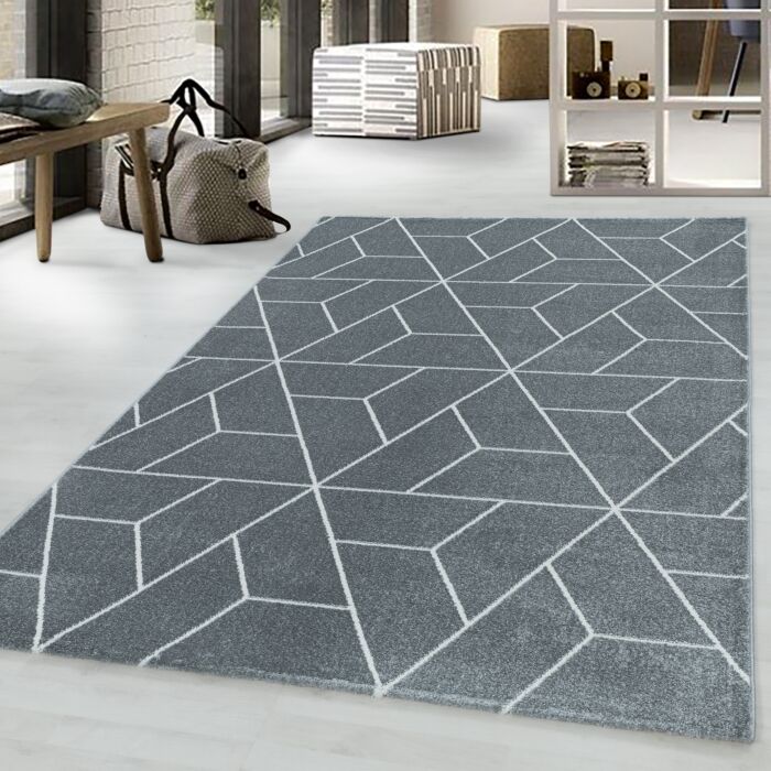 Efor Korz alfombra pelo corto rectangular 240x340cm gris