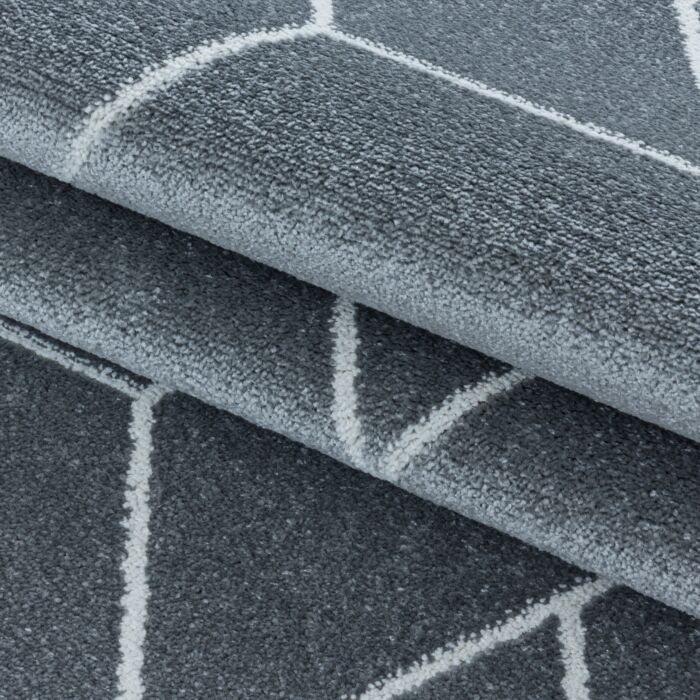 Efor Korz alfombra pelo corto rectangular 240x340cm gris