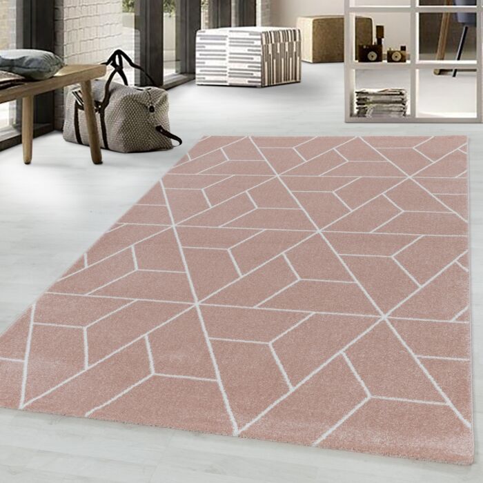 Efor Korz alfombra pelo corto rectangular 120x170cm rosa