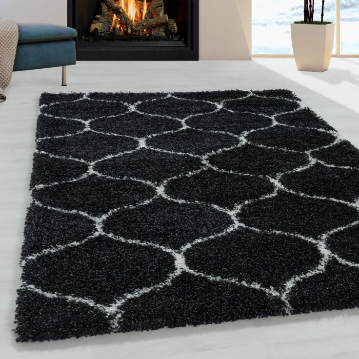 Salsa Shaggy alfombra peluda pelo largo rectangular 280x370cm antracita