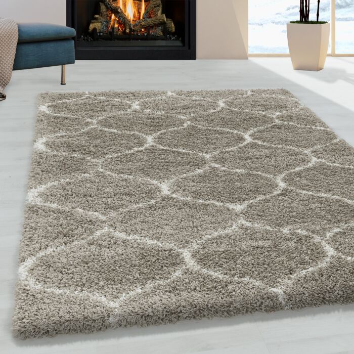 Salsa Shaggy alfombra peluda pelo largo rectangular 240x340cm beige