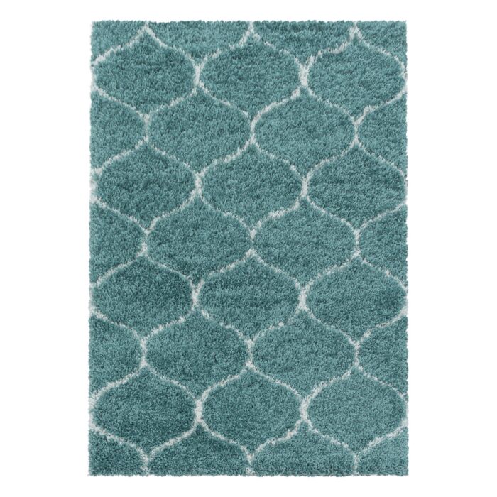Salsa Shaggy alfombra peluda pelo largo corredor 80x250cm azul