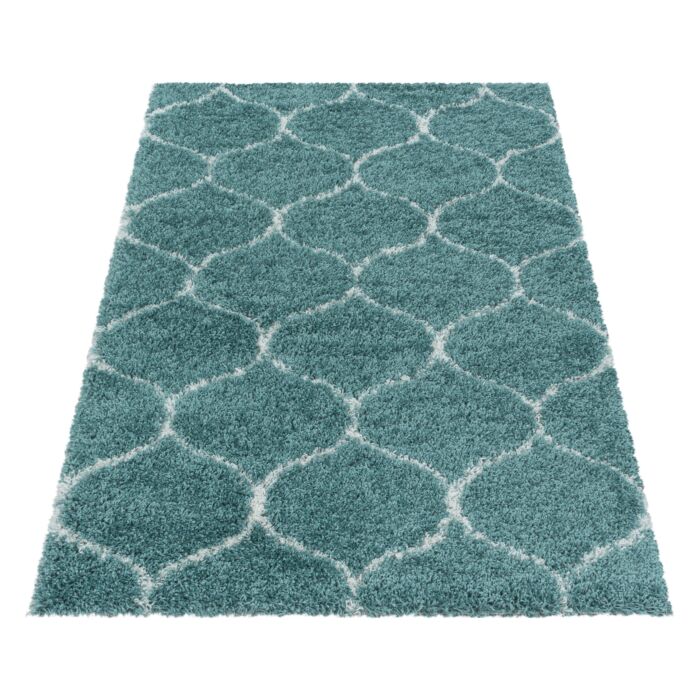 Salsa Shaggy alfombra peluda pelo largo corredor 80x250cm azul