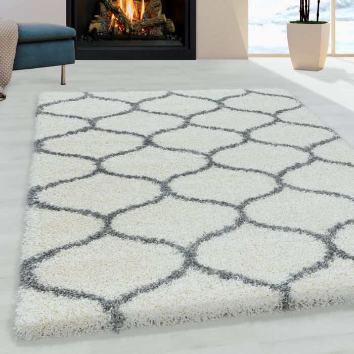 Salsa Shaggy alfombra peluda pelo largo corredor 80x250cm crema