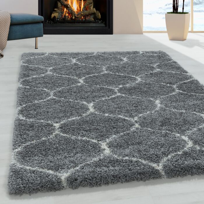 Salsa Shaggy alfombra peluda pelo largo rectangular 240x340cm gris