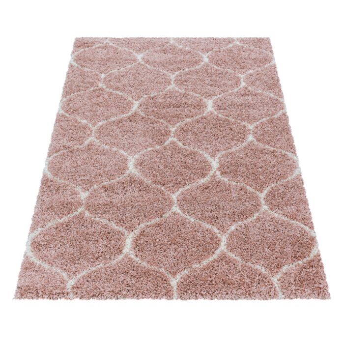 Salsa Shaggy alfombra peluda pelo largo rectangular 80x150cm rosa