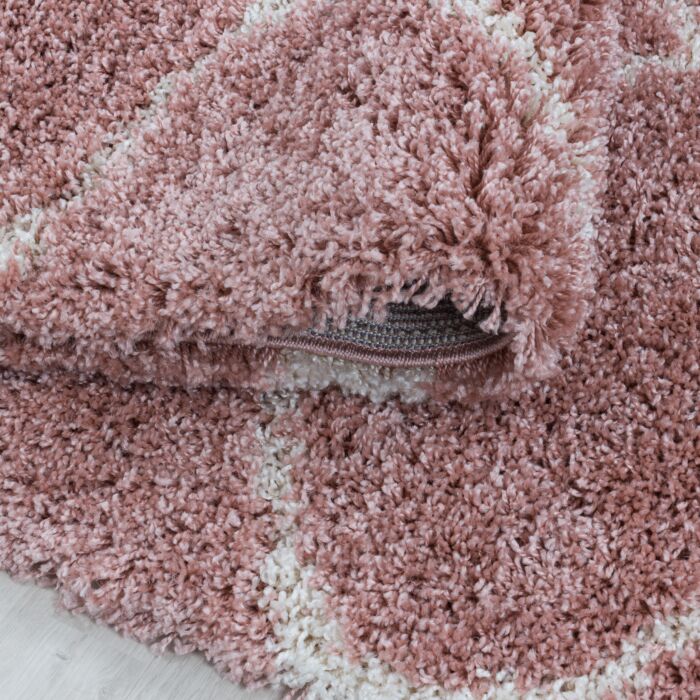 Salsa Shaggy alfombra peluda pelo largo rectangular 80x150cm rosa