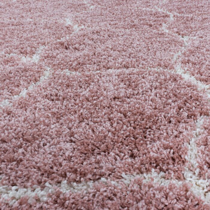 Salsa Shaggy alfombra peluda pelo largo rectangular 80x150cm rosa