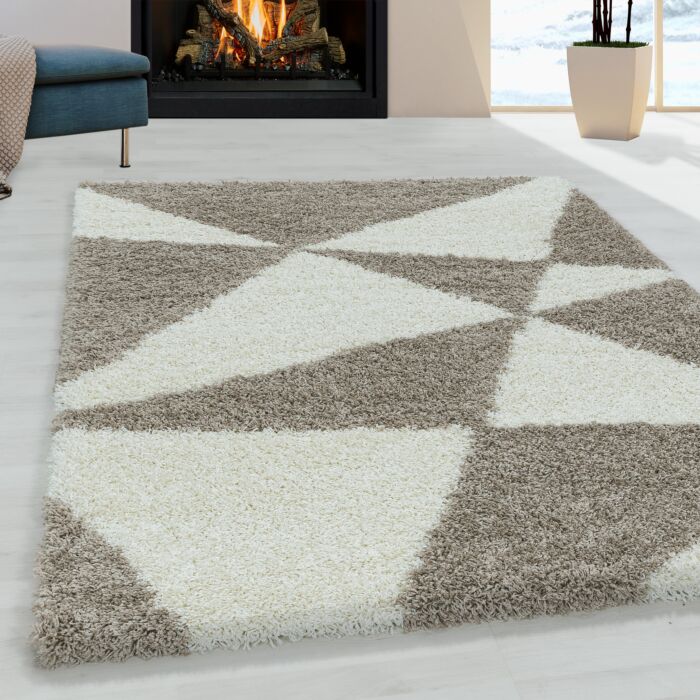 Tango Shaggy alfombra peluda pelo largo corredor 80x250cm beige