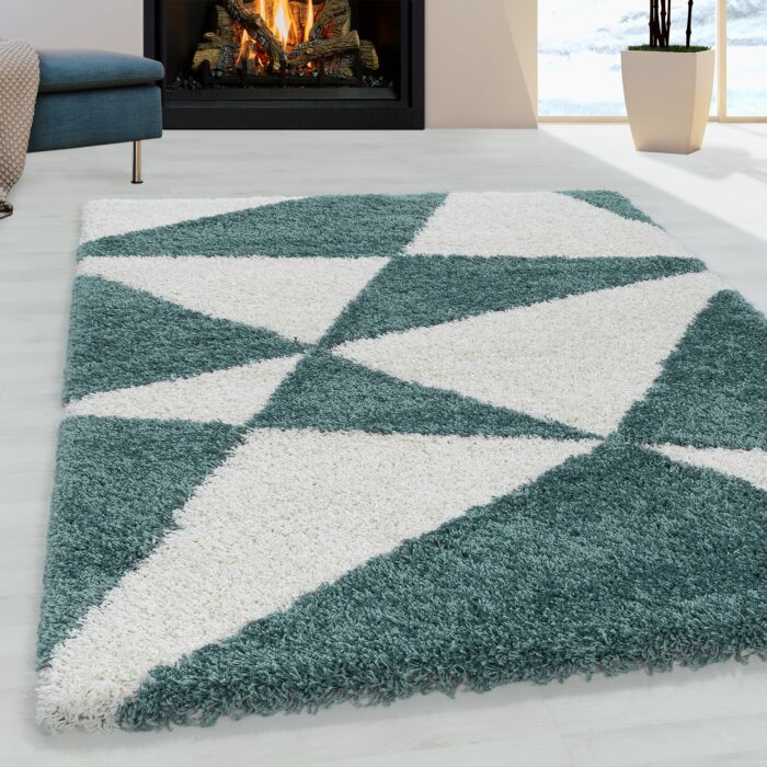 Tango Shaggy alfombra peluda pelo largo rectangular 160x230cm azul