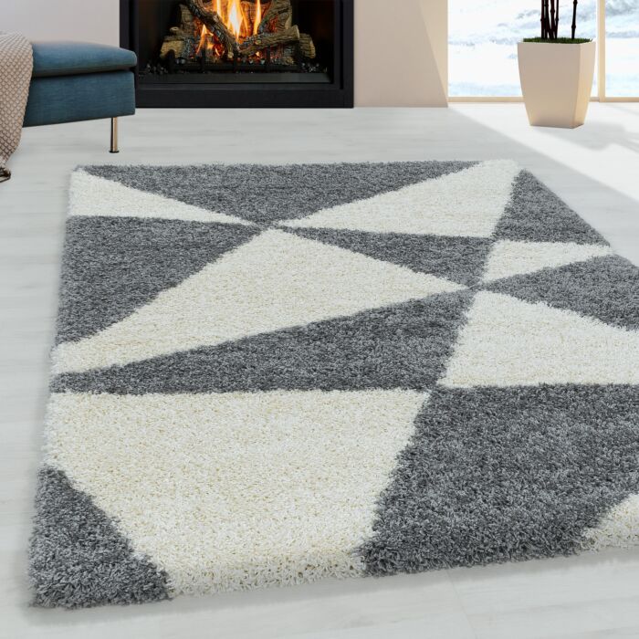 Tango Shaggy alfombra peluda pelo largo rectangular 120x170cm gris