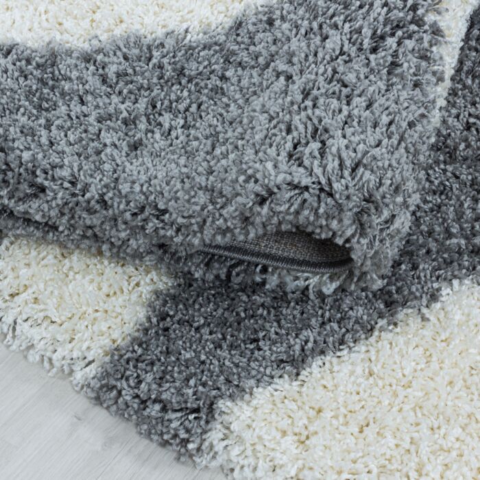 Tango Shaggy alfombra peluda pelo largo redondo Ø 120cm gris