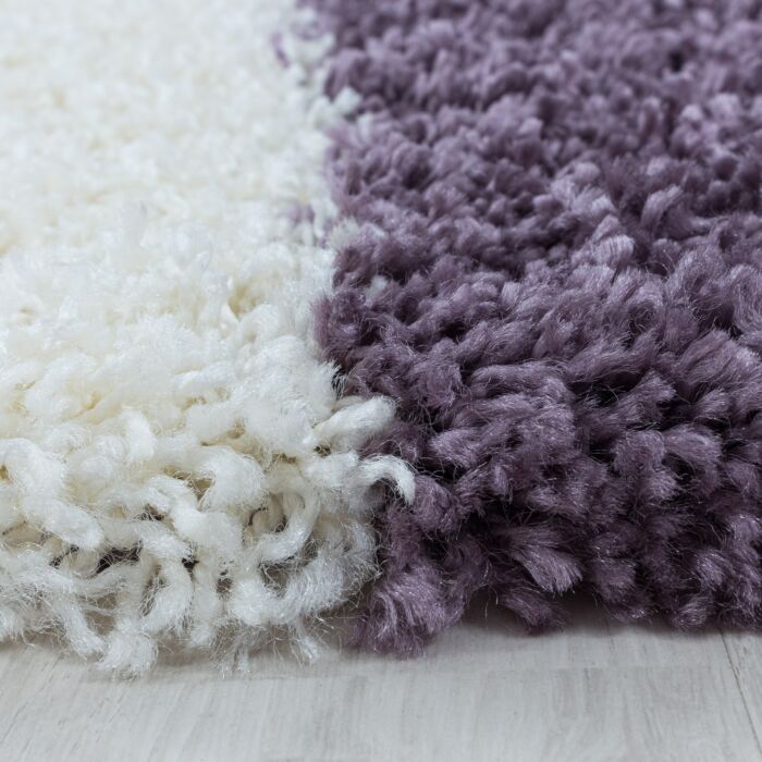 Tango Shaggy alfombra peluda pelo largo corredor 80x250cm morado