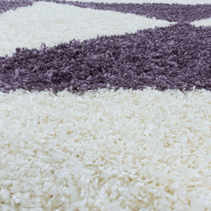Tango Shaggy alfombra peluda pelo largo corredor 80x250cm morado