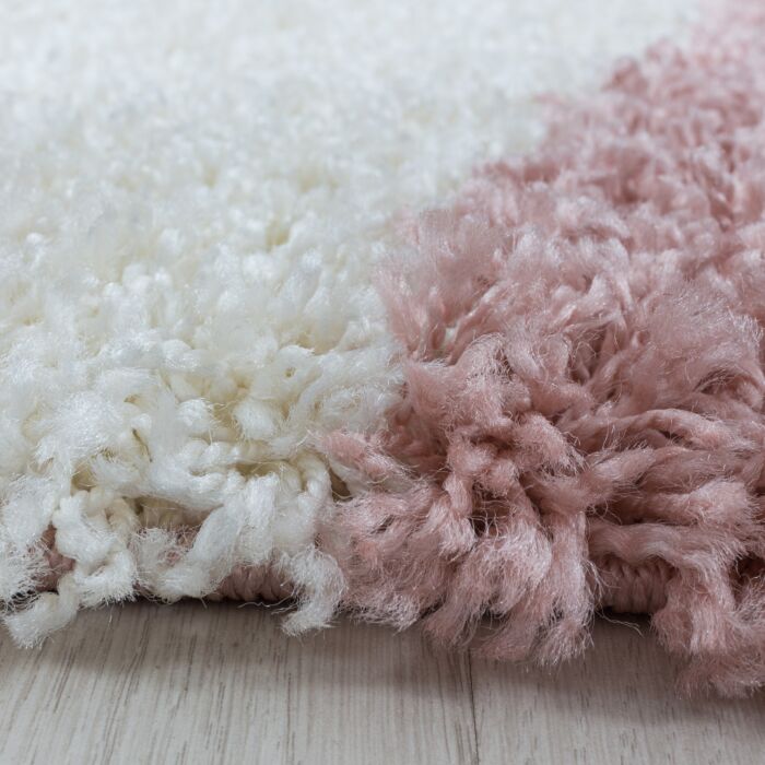 Tango Shaggy alfombra peluda pelo largo rectangular 60x110cm rosa