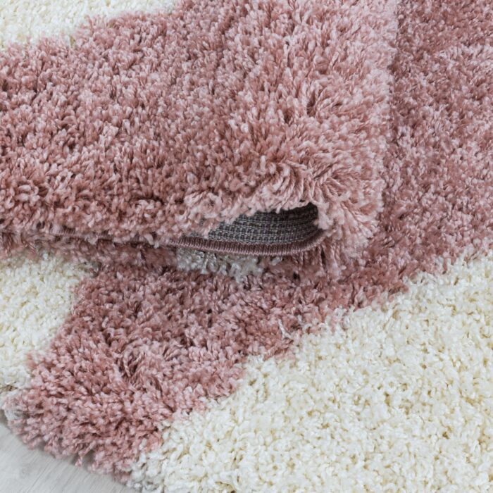 Tango Shaggy alfombra peluda pelo largo rectangular 60x110cm rosa