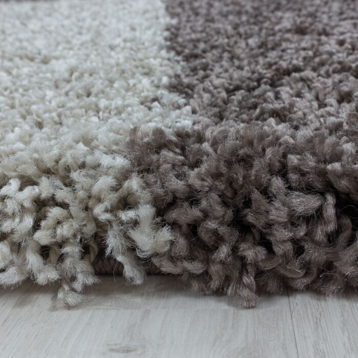 Tango Shaggy alfombra peluda pelo largo rectangular 160x230cm topo