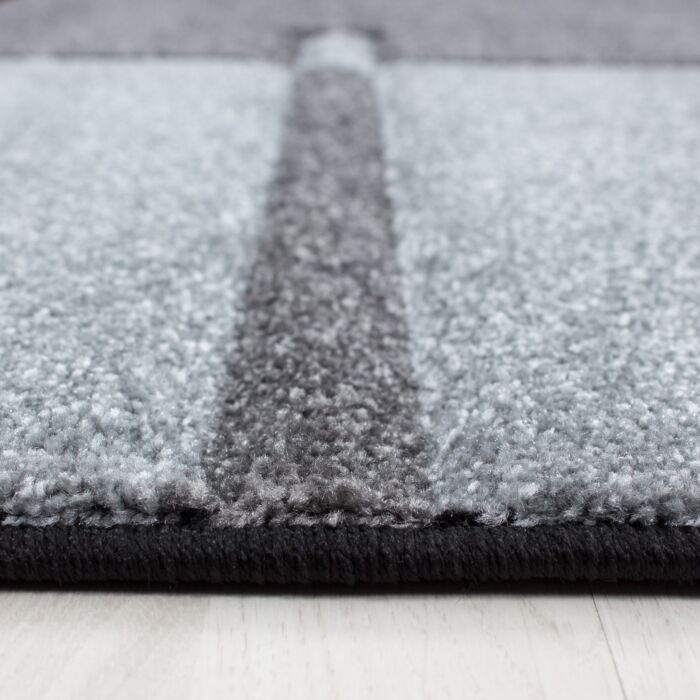 Hawaii Rayas alfombra pelo corto rectangular 80x150cm gris