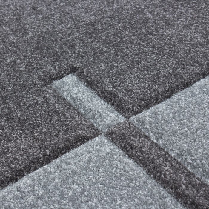 Hawaii Rayas alfombra pelo corto rectangular 80x150cm gris