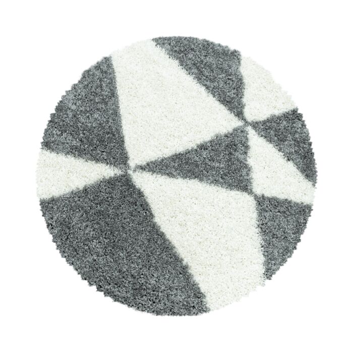 Tango Shaggy alfombra peluda pelo largo redondo Ø 120cm gris