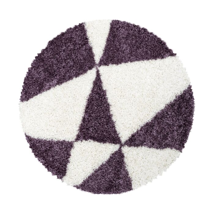 Tango Shaggy alfombra peluda pelo largo redondo Ø 120cm morado