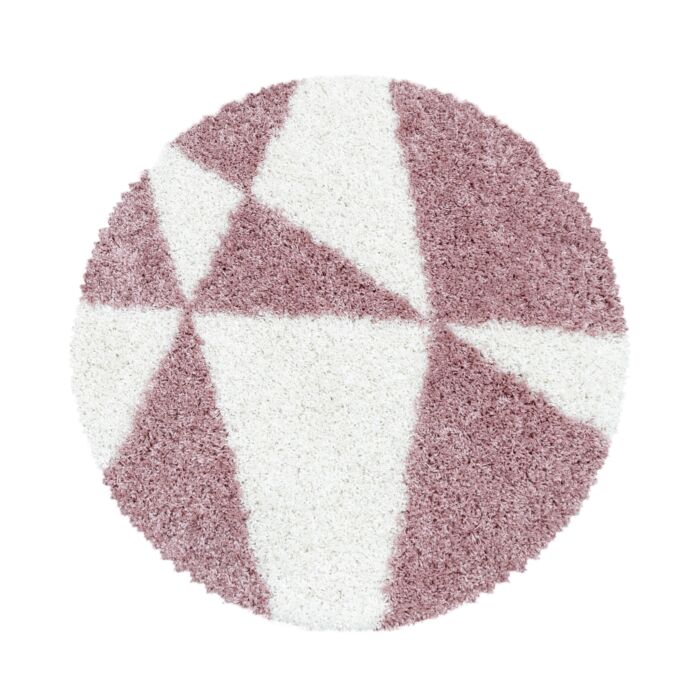 Tango Shaggy alfombra peluda pelo largo redondo Ø 80cm rosa