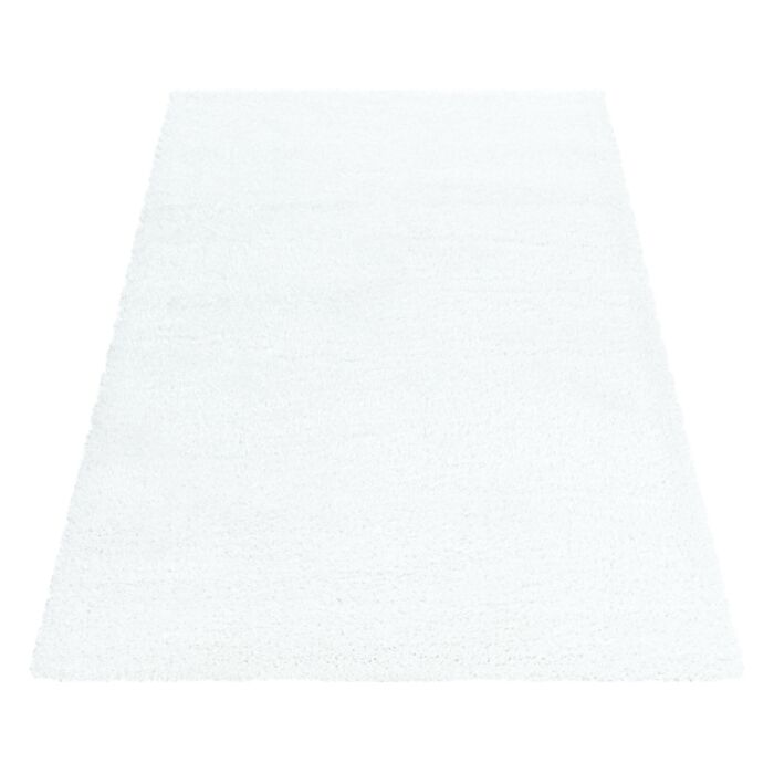 Brilliant Shaggy alfombra peluda pelo largo rectangular 200x290cm blanco nieve