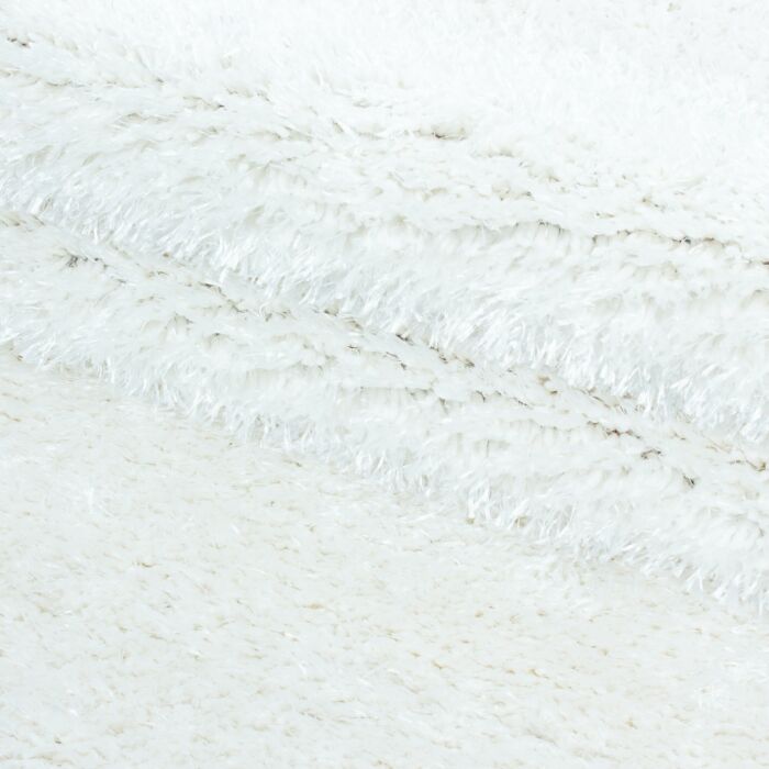 Brilliant Shaggy alfombra peluda pelo largo redondo Ø 80cm blanco nieve