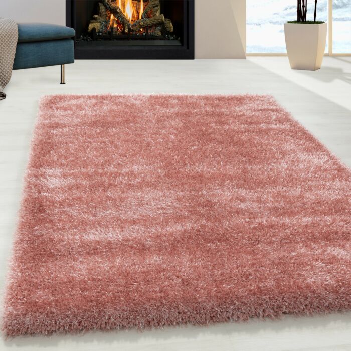 Brilliant Shaggy alfombra peluda pelo largo rectangular 120x170cm rosa