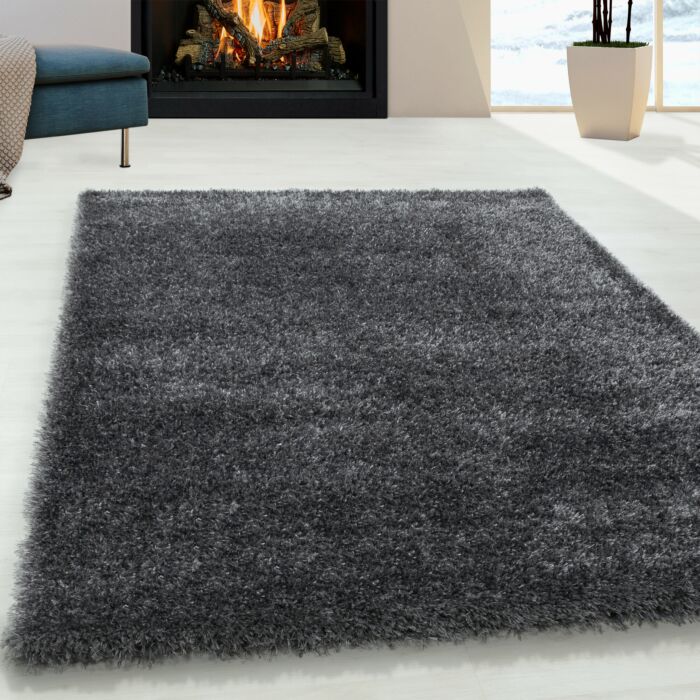 Brilliant Shaggy alfombra peluda pelo largo rectangular 240x340cm gris