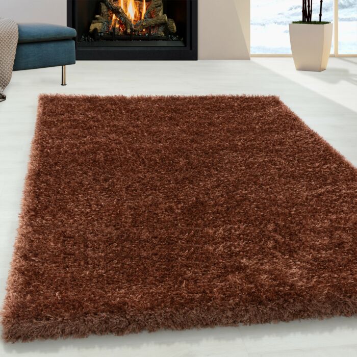 Brilliant Shaggy alfombra peluda pelo largo rectangular 200x290cm cobre