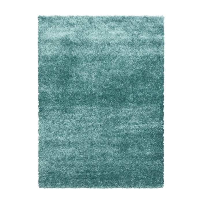 Brilliant Shaggy alfombra peluda pelo largo rectangular 280x370cm azul agua
