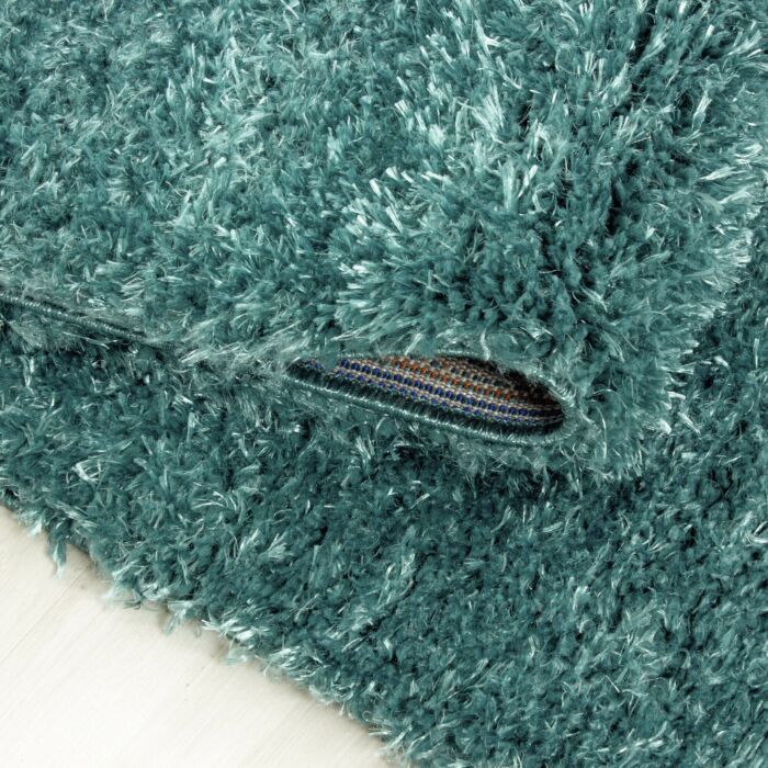 Brilliant Shaggy alfombra peluda pelo largo rectangular 280x370cm azul agua