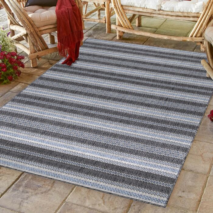 Sunny Faye alfombra interior/exterior rectangular 240x340cm negro
