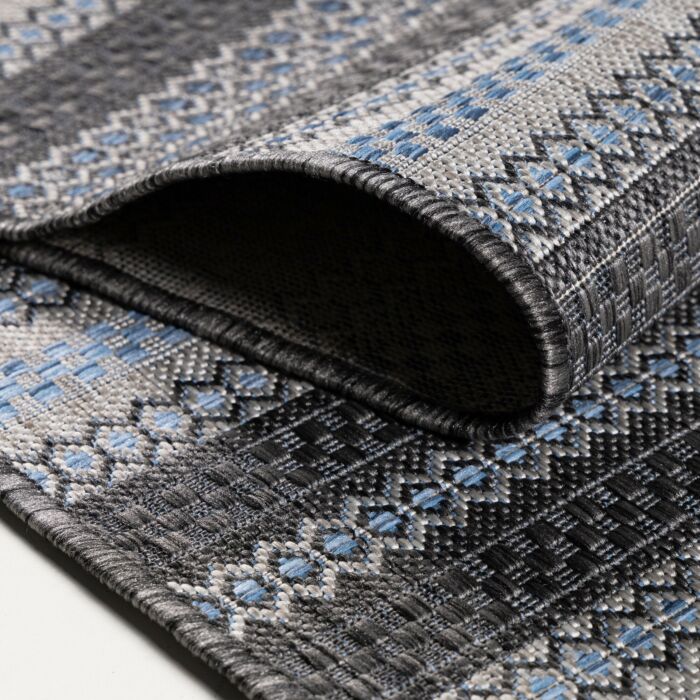 Sunny Faye alfombra interior/exterior corredor 80x250cm negro