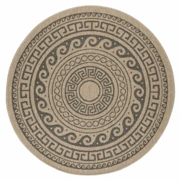 Comilla Rishi alfombra interior/exterior redondo Ø 120cm yute negro