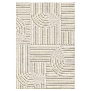 Art alfombra pelo largo rectangular 120x170cm crema