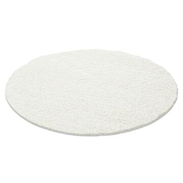 Life Shaggy alfombra pelo largo redondo Ø 120cm crema